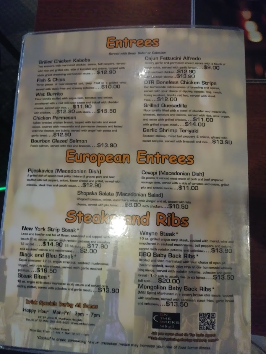 On the Rocks Bar & Grill Menu - Image 5