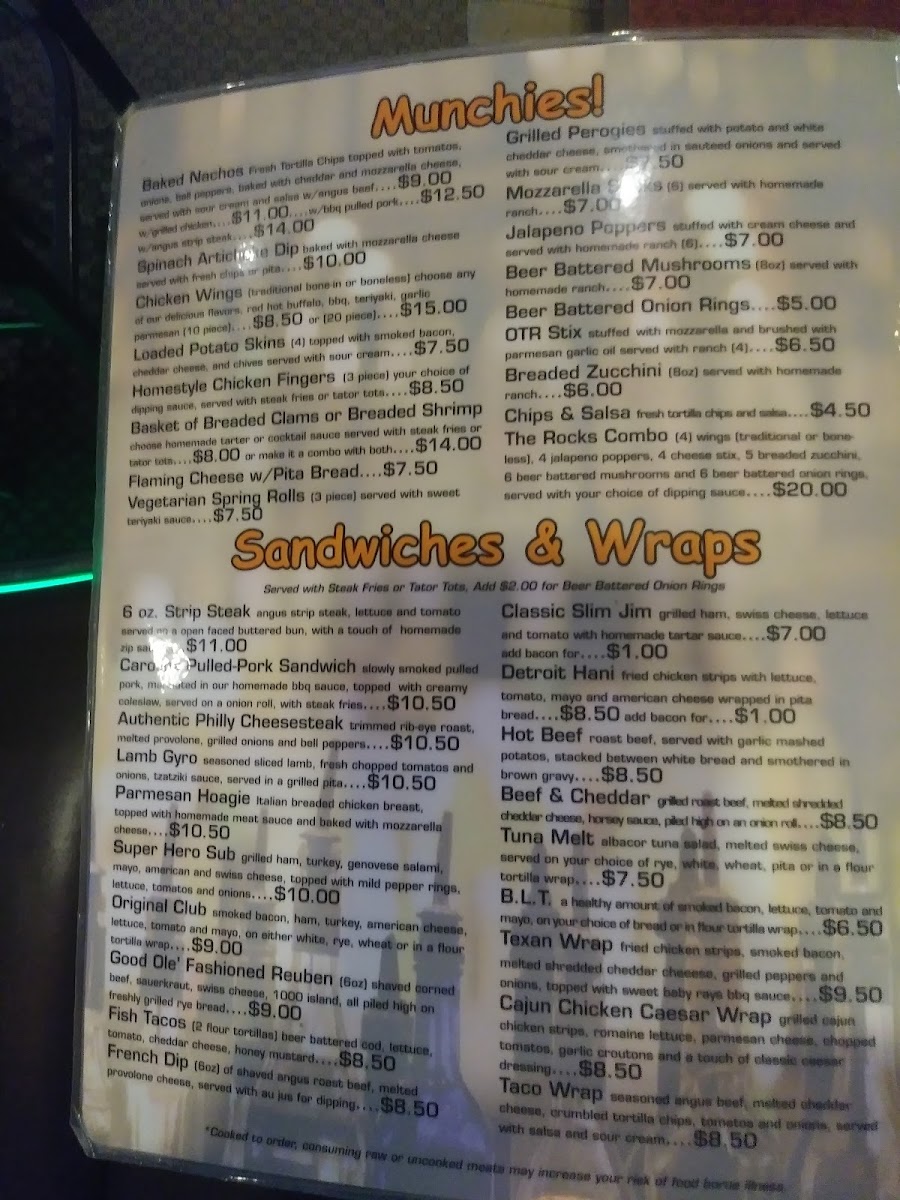 On the Rocks Bar & Grill Menu - Image 6